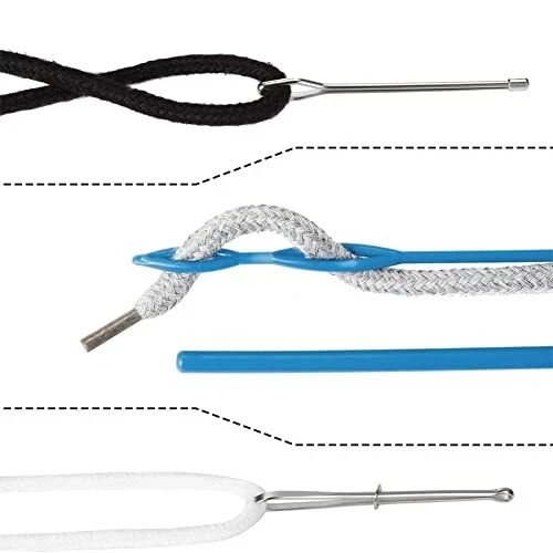 8 Pcs Sewing Loop Kit Drawstring Threader Flexible Loop Turner Hook Tweezers