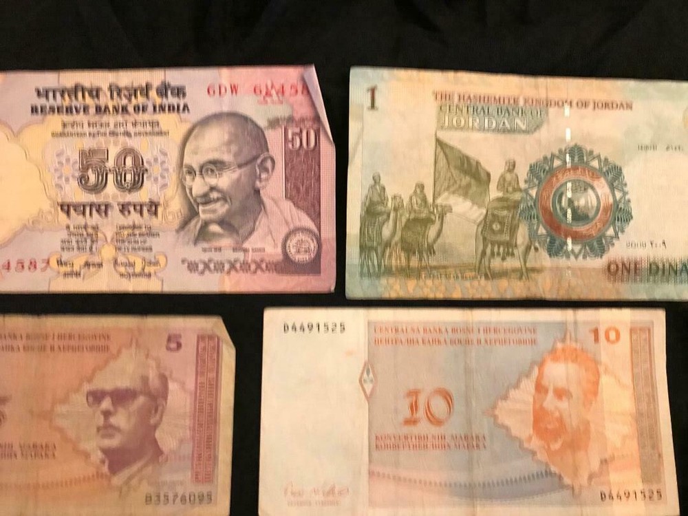 rare paper currency from several countries