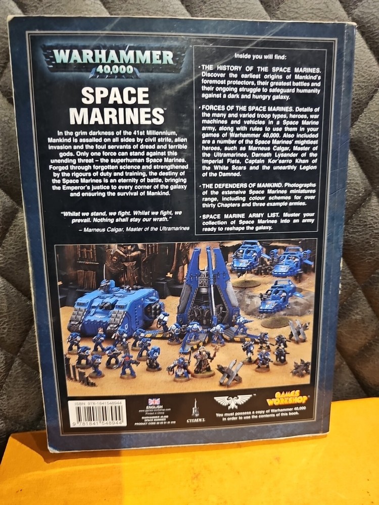 Warhammer 40k Space Marines Codex Old OOP BKS9
