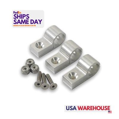 Earls 170203ERL, Set of 6 Polished Aluminum 3/16In Mach. Alum Clamp Clear Perfor