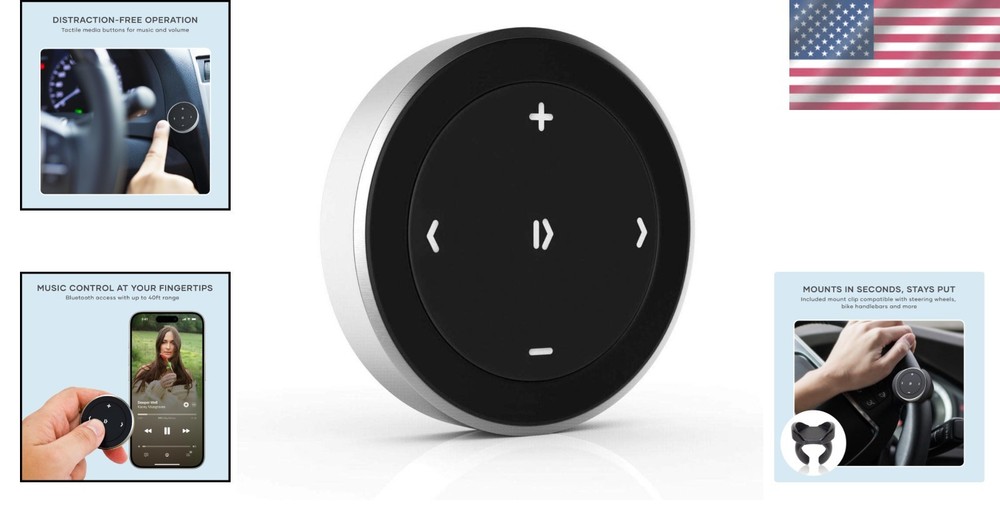 Bluetooth Media Button Remote for Car & Bike Audio