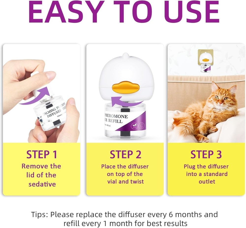 Cat Pheromones Calming Diffuser: Cat Calming Diffuser - Effectively Relieve A...