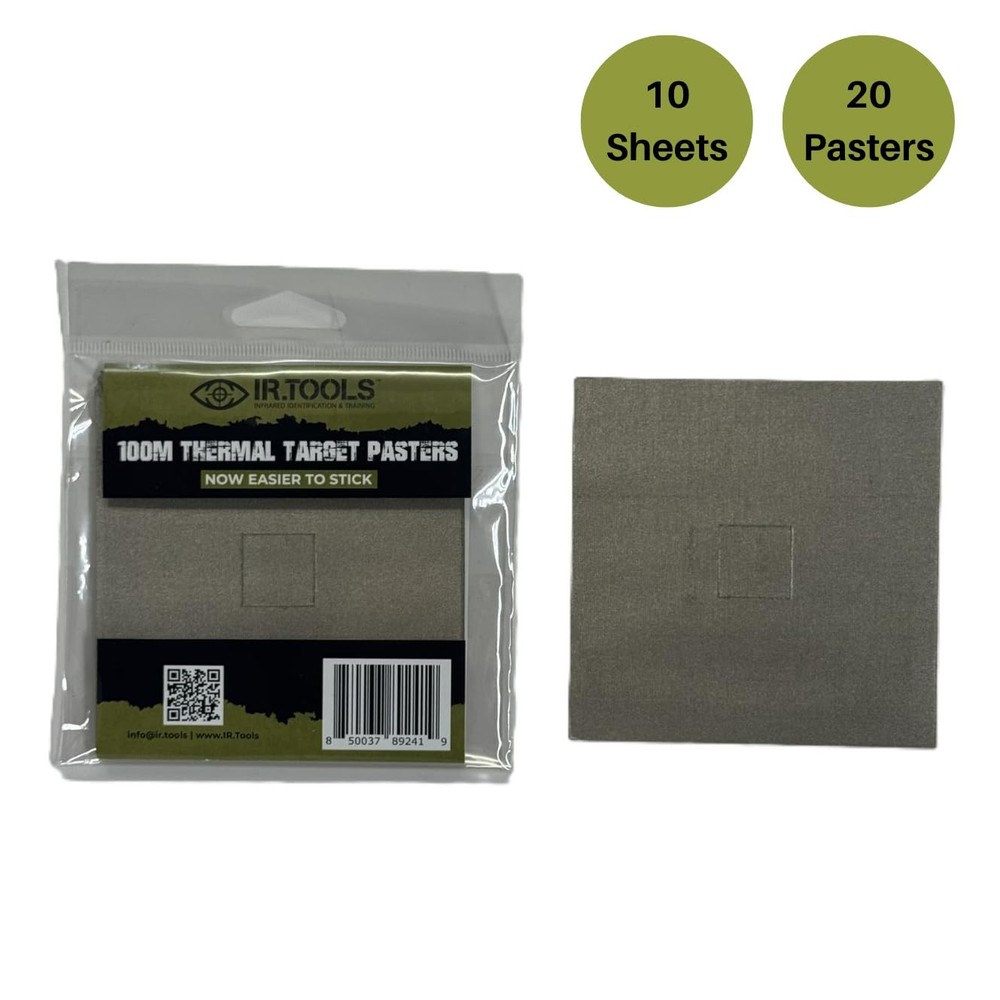 IR.Tools Thermal Paster Targets for Scope Zeroing, 100m 4" x 4", Tan