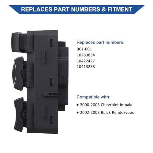 Power Master Window Switch 10283834 - Compatible with Chevy Impala 2000-2005,