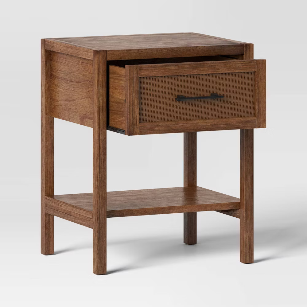 Warwick End Table with Drawer Brown - Threshold