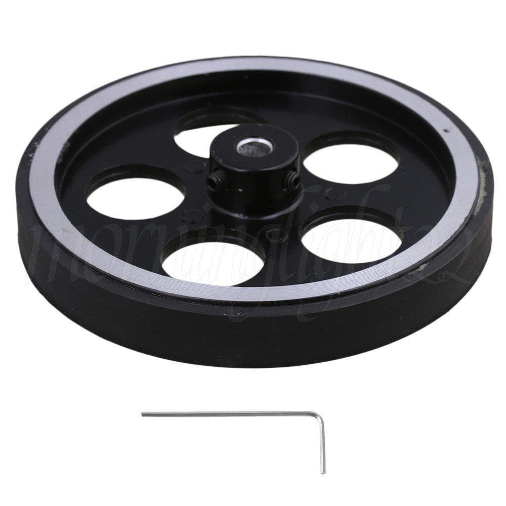 Silver+Black Encoder Wheel 300*6mm Rubber+Aluminium