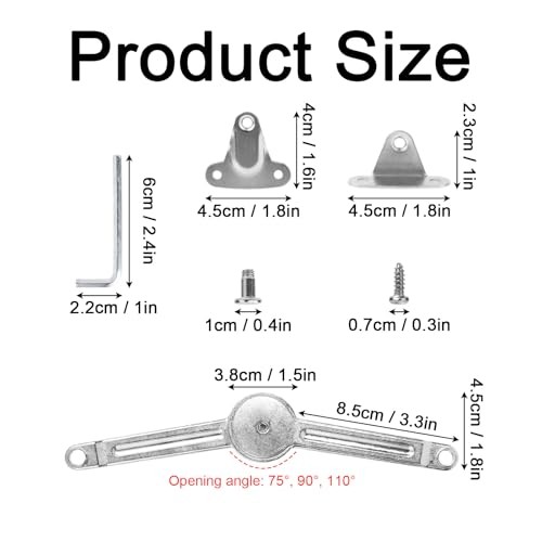 2pcs Chest Hinges, Alloy Lid Support Locking Fixed Hinge Close Quietly Heavy