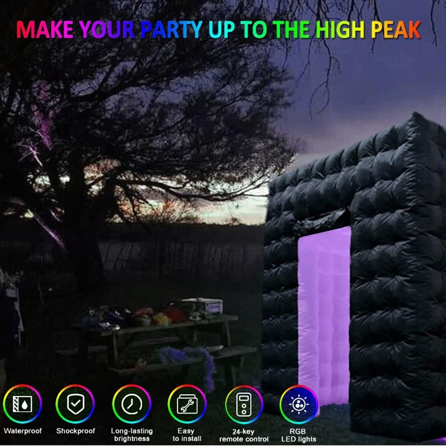 Inflatable Photo Booth Portable Shooting Photobooth Tent Enclosure Kit W/LED