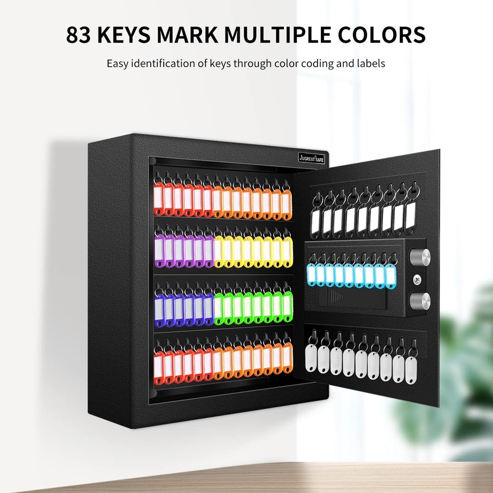 JUGREAT 80 Keys Cabinet with Sensor Light,Electronic Key Safe,Pin Code Keyless