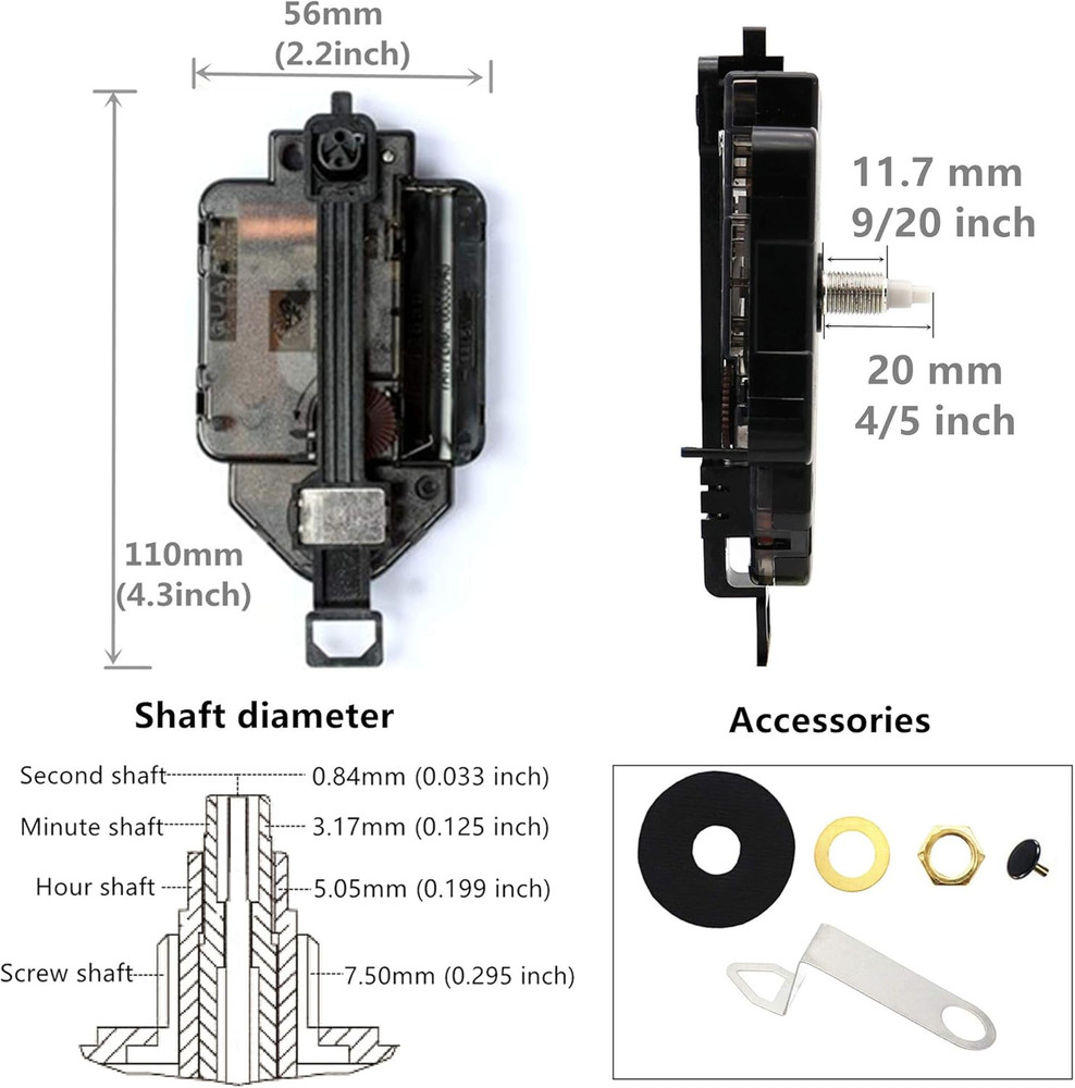Original Youngtown 12888 Pendulum Type Movement Step Clock Accessory Quartz DIY