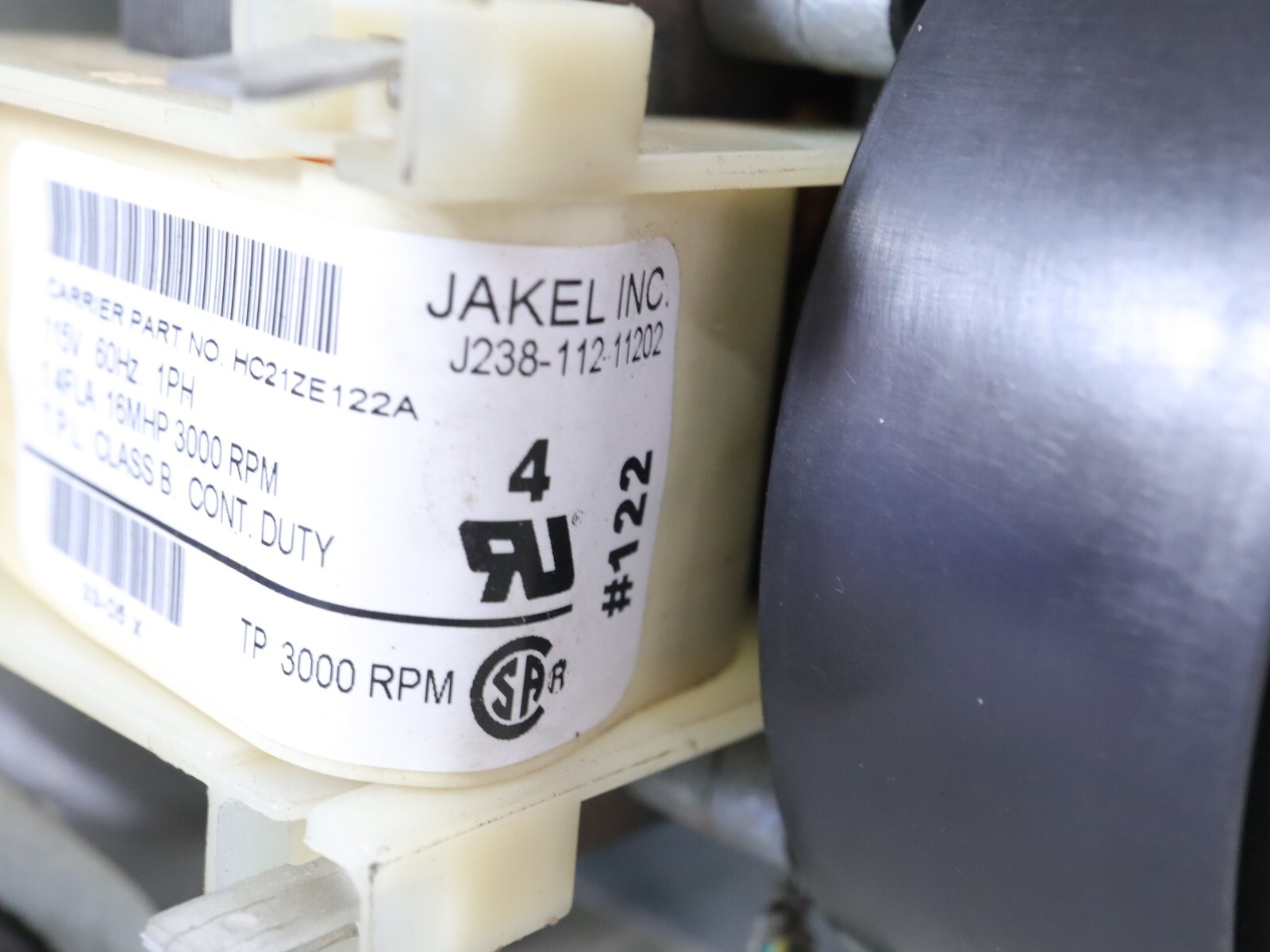 JAKEL J238-112-11202 Draft Inducer Blower Motor HC21ZE122A