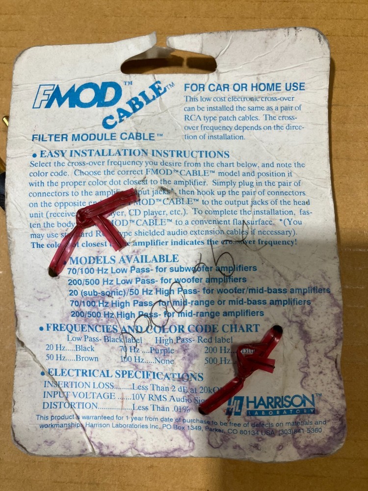 FMOD Cable Part#907778-HL77C Car Audio Amplifier Crossover
