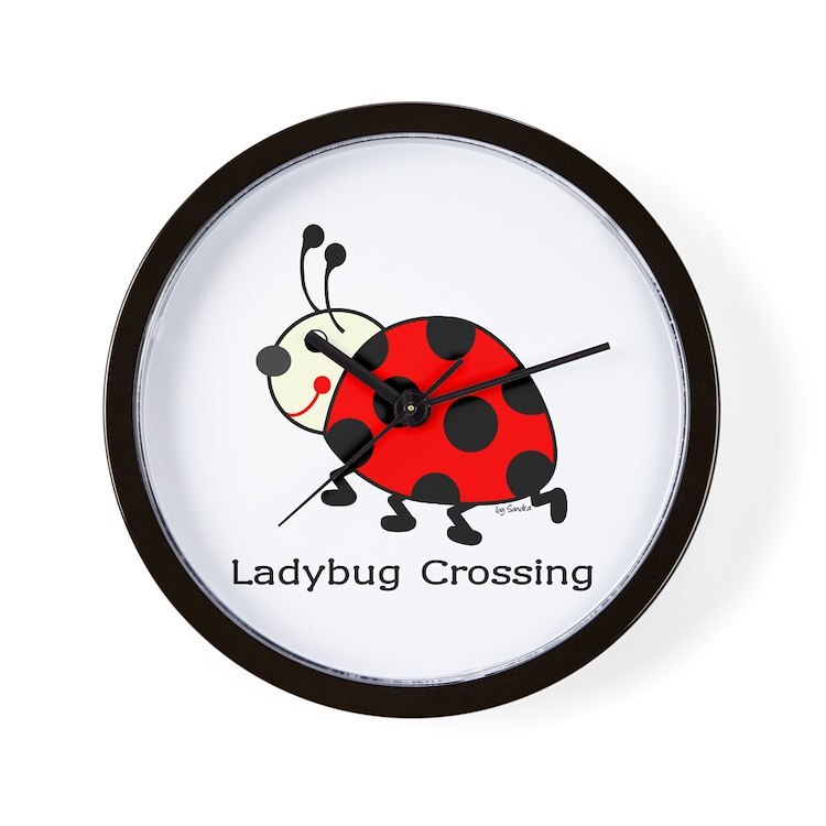 CafePress Ladybug Crossing 10" Wall Clock (135676360)