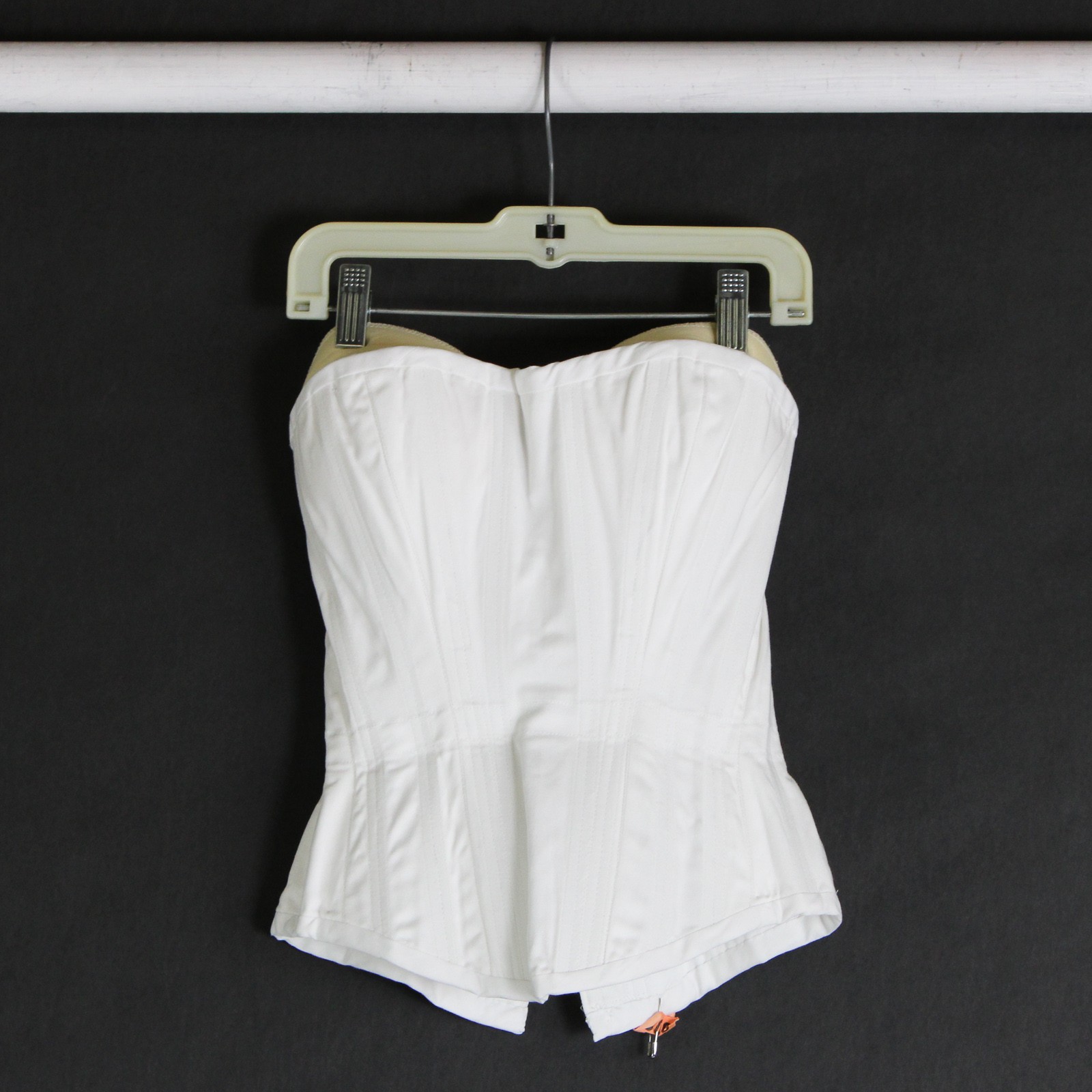 2 Piece White Girdle Crop Top Sleeveless With Long Skirt Outfit Women's Size XS