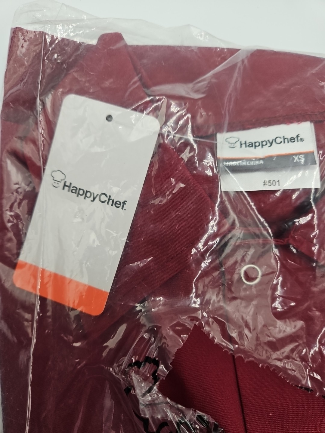 HappyChef - 501 - Lightweight Kitchen Shirt - Burgundy - Size XS