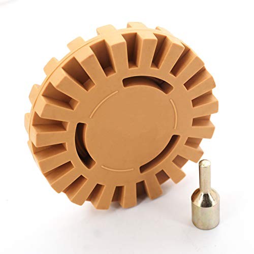 DEVMO 2 Pack 4 inch 10cm Diameter Decal Removal Eraser Wheel with Drill Arbor