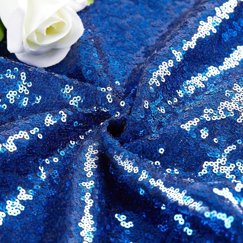 Sparkle Royal Blue Sequin Tablecloth Rectangle Table Cloth Linen Glitter Cake