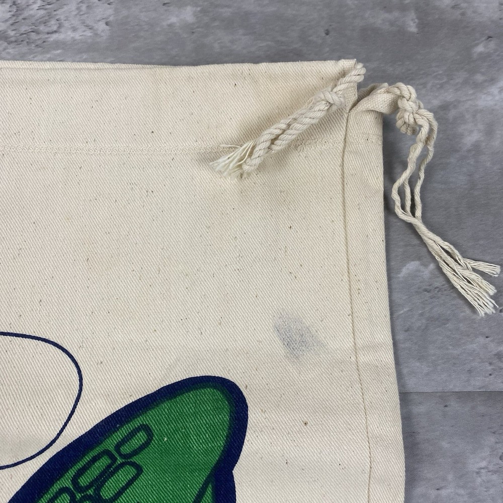 vintage Frog canvas laundry sack bag drawstring ribet