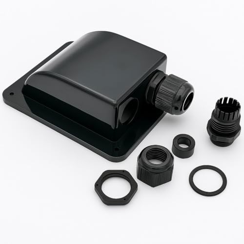 Black Waterproof Solar Cable Entry Gland, Double Cable Entry black-Double Cable
