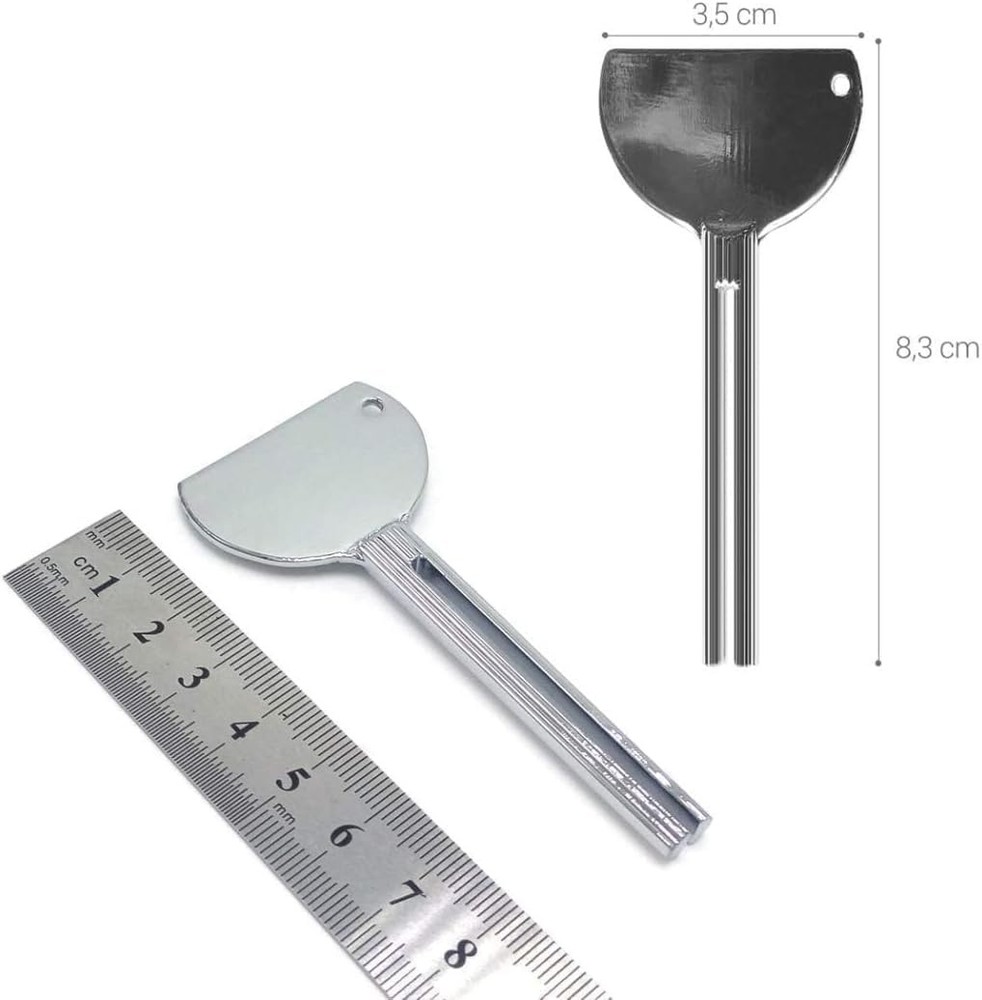 2 Pcs Silver Toothpaste Squeezer Stainless Steels Tube Squeezer Keys Salon Tooth