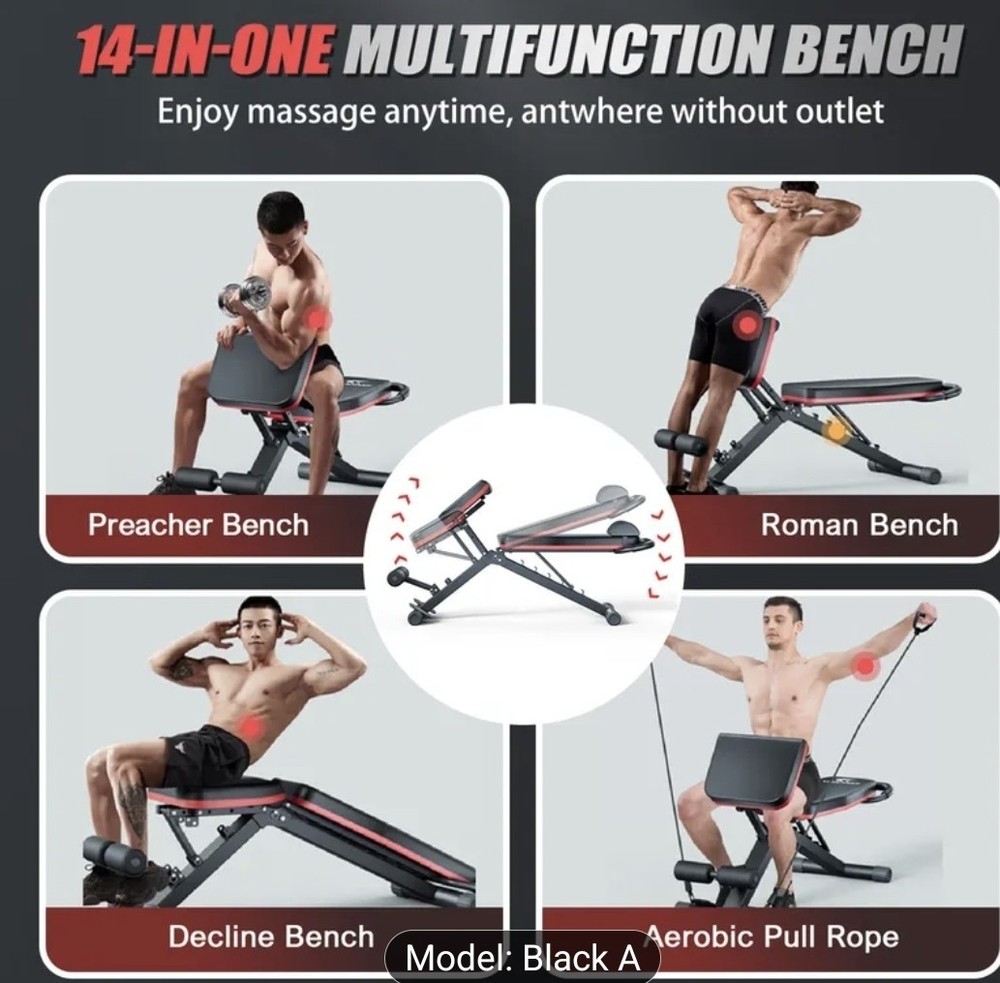 Adjustable Weight Bench,Utility Workout Bench Foldable Incline Decline Benches