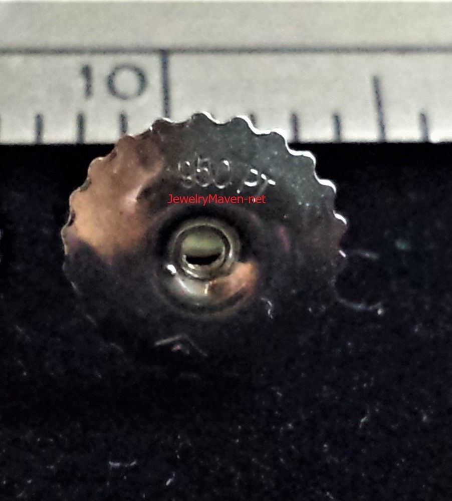 SINGLE 6.25mm Solid 950 PLATINUM 0.044" Post Threaded Screw Earring Back Nut USA