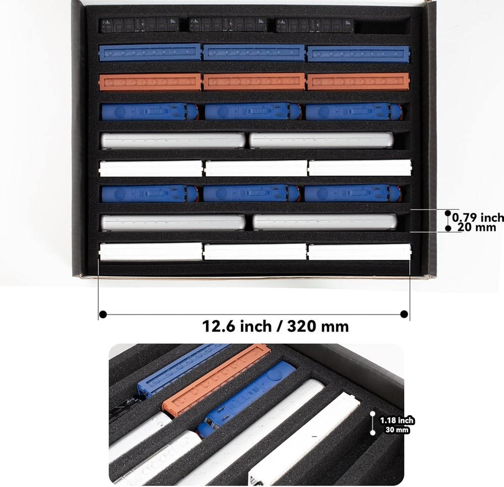 N Gauge Model Train Storage Box, 9 Slots Vertical Compatible with Model Railw...