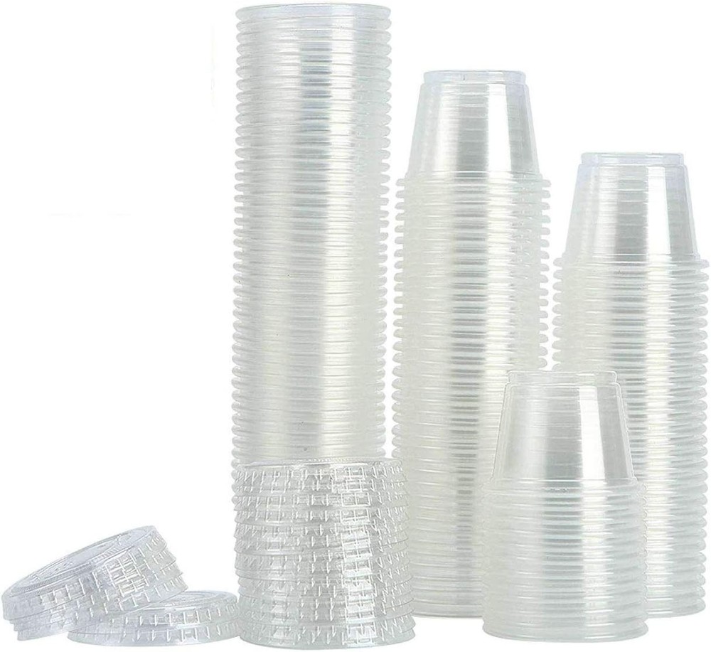 200- Clear Polypropylene Small Plastic Containers | cups | with lids