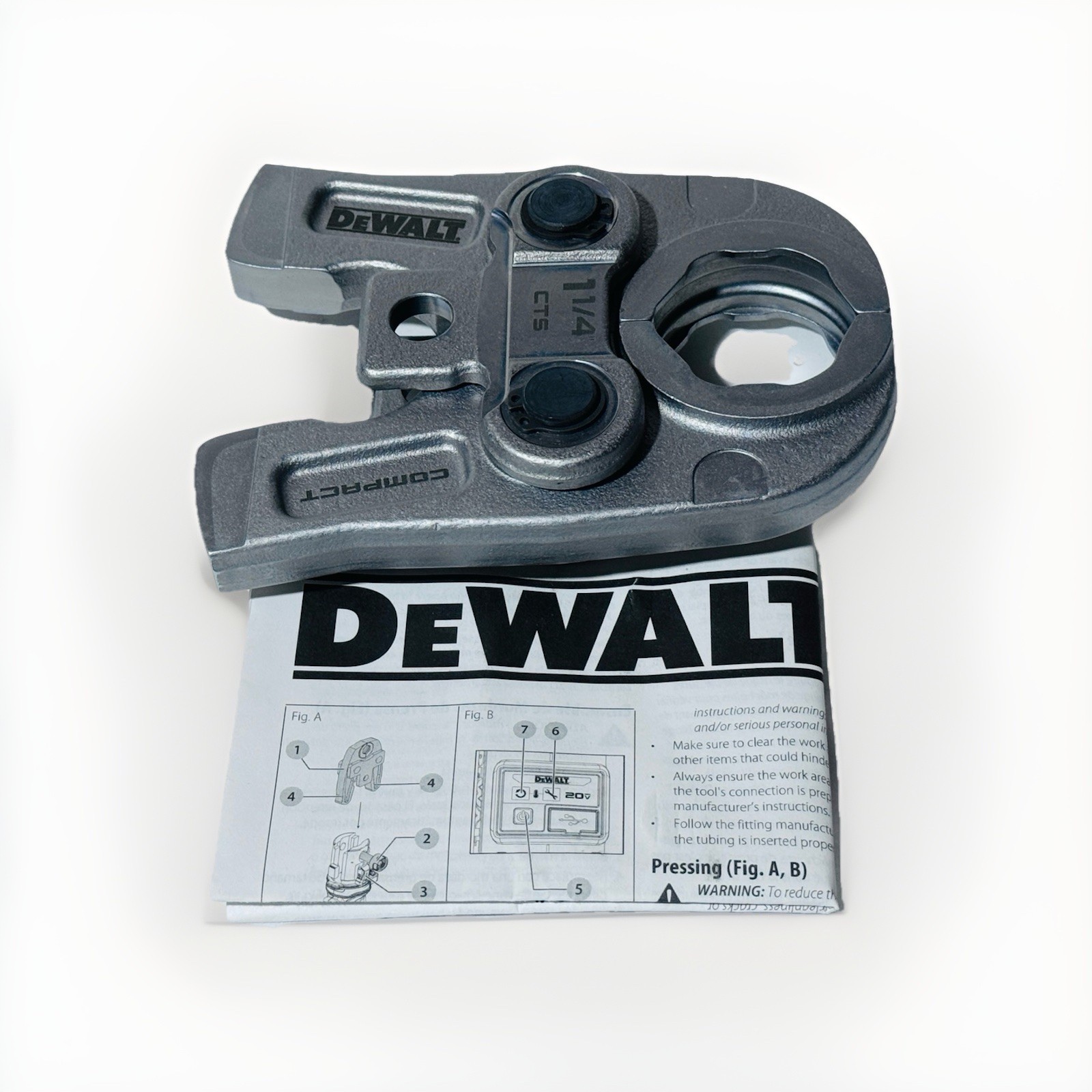 DEWALT 1-1/4in Compact CTS Press Jaw For Copper/Stainless Steel DCE210114