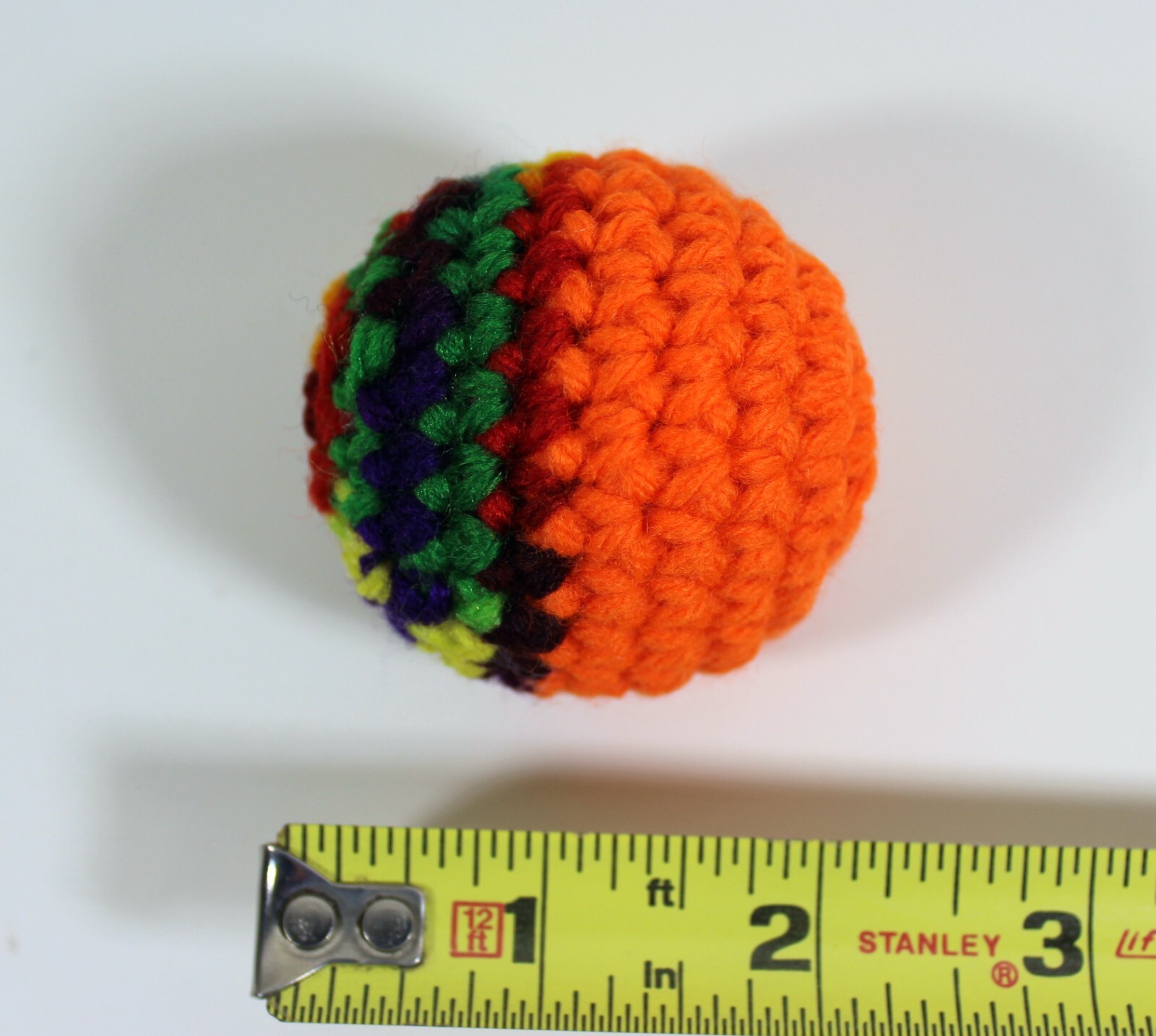 Set of 6 Handmade Crochet Cat Toys Balls Amigurumi with BELL Inside, 2" diameter