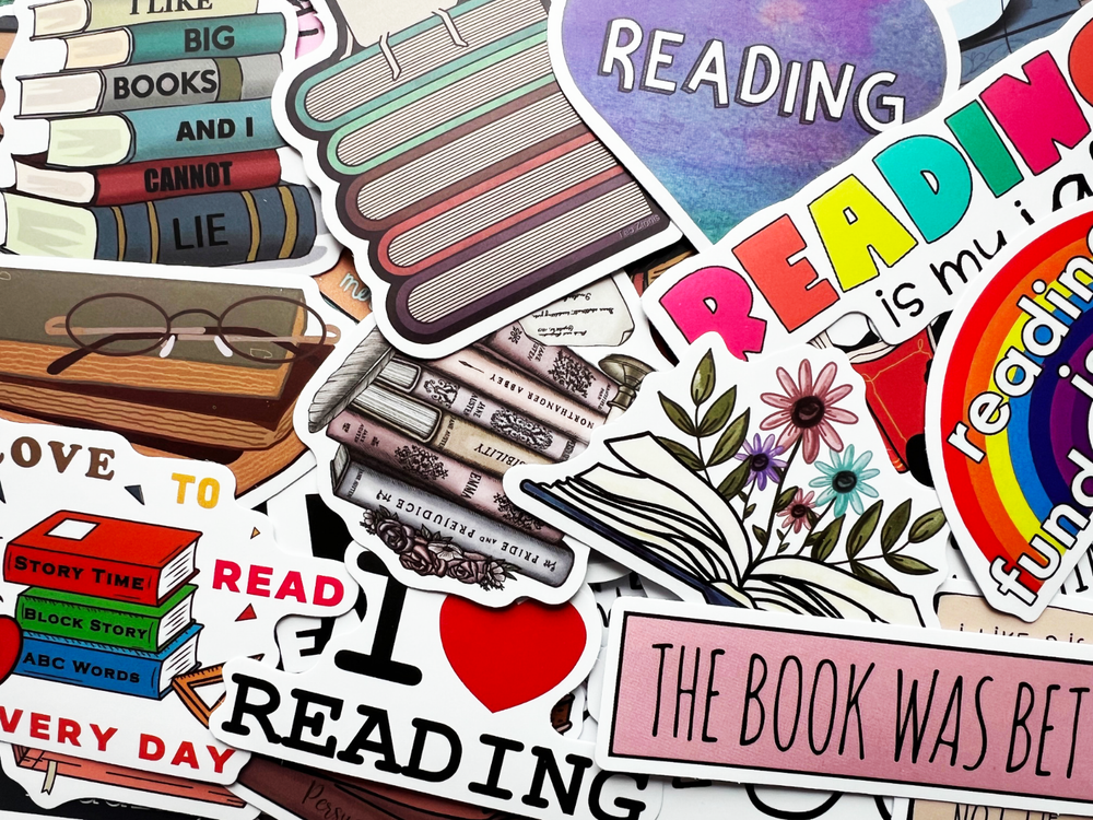 50 Book Stickers For Kindle Reader Bookish Reading Sticker Pack