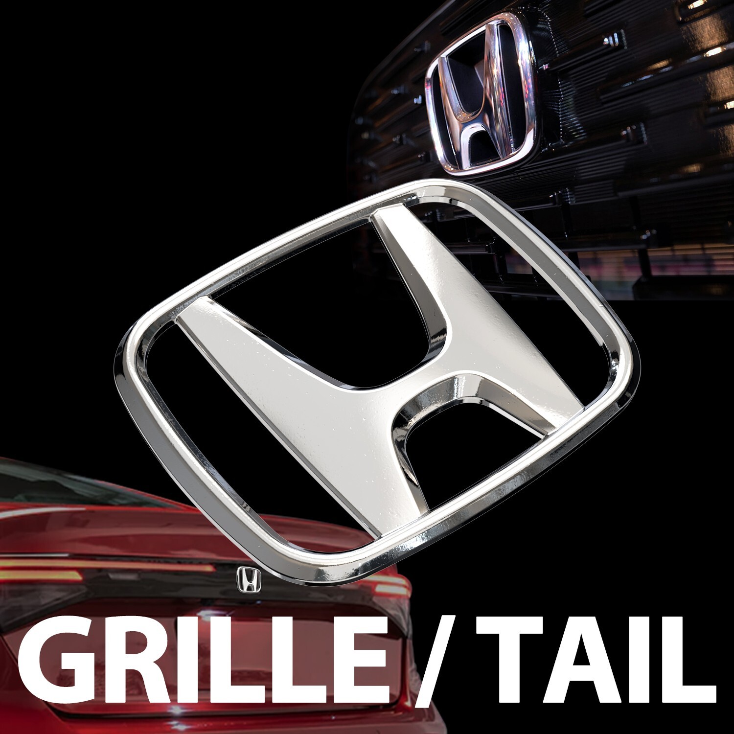 Front Grille Emblem Chrome Rep OEM 75700-S9A-G00 For Honda Accord CRV Logo Badge