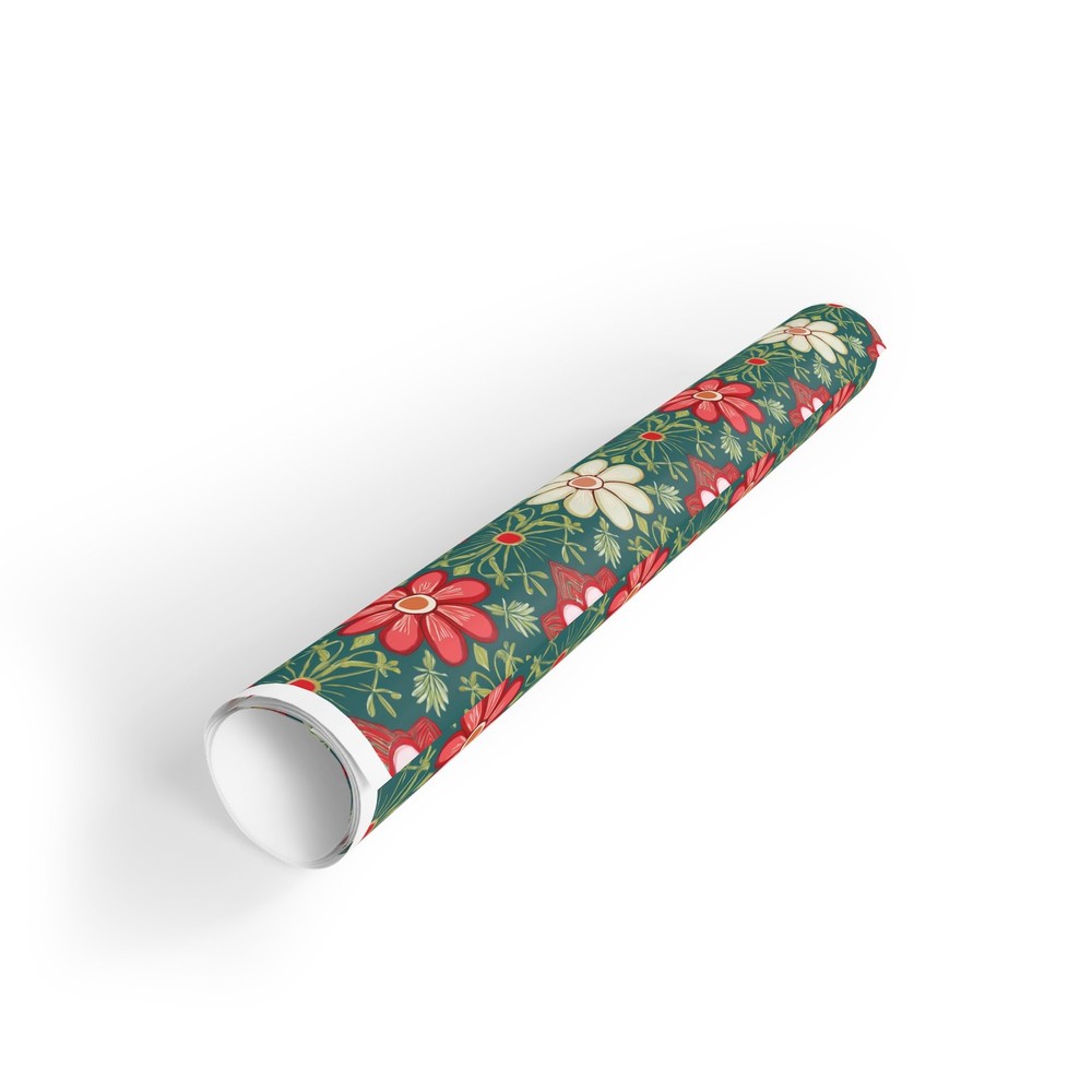 Gift Wrapping Flower Pattern Paper Rolls, 1pc