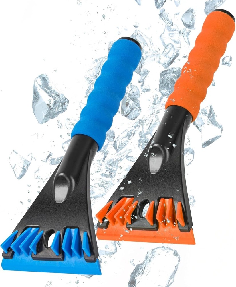 Ice Scraper for Car Windscreen 2 PCS No Scratch Dual-Edge Functionality