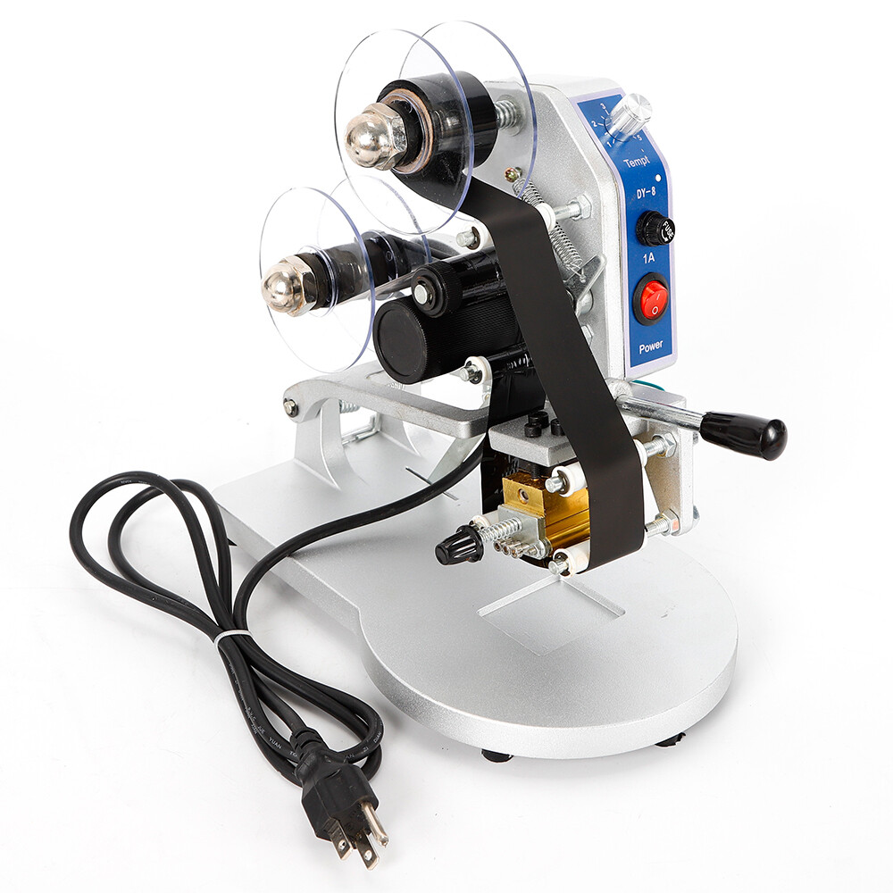 1-3 Row Manual Hot Foil Stamping Machine DY-8 Batch Date Ribbon Code Printer