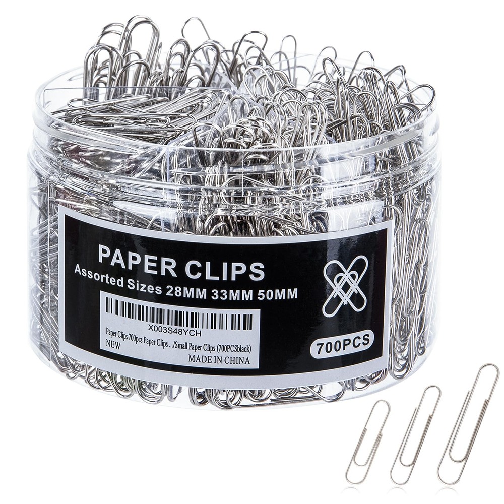 700pcs Paper Clips Assorted Sizes Large (700PCS)
