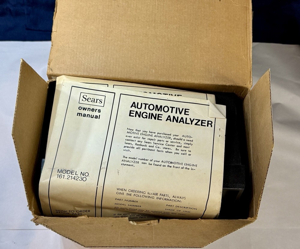 Sears Model 161.214230 Solid State Electronic Engine Analyzer W/ Cables & Manual