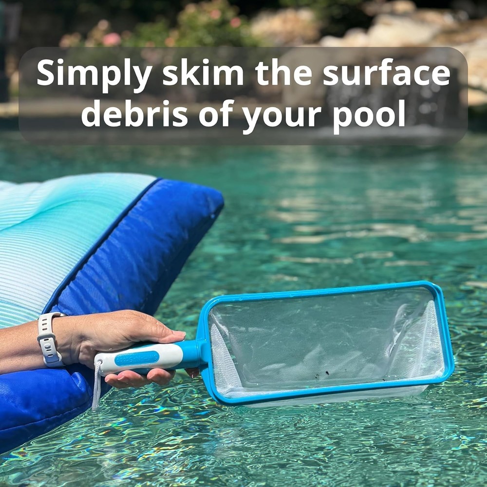 Hydrodynamic Pool Skimmer Net - 17.5" Fine Mesh for Ultimate Surface Cleaning