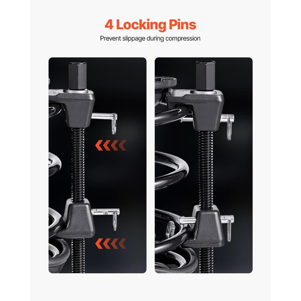 MacPherson Strut Spring Compressor Tool with 4 Security Pins for Car Suspension
