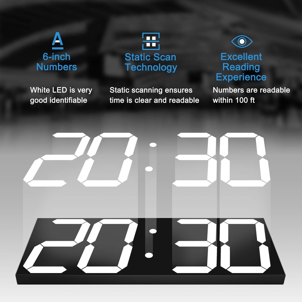 Digital LED Wall Clock, Oversize Wall Clock with 6” Numbers, Remote Control C...