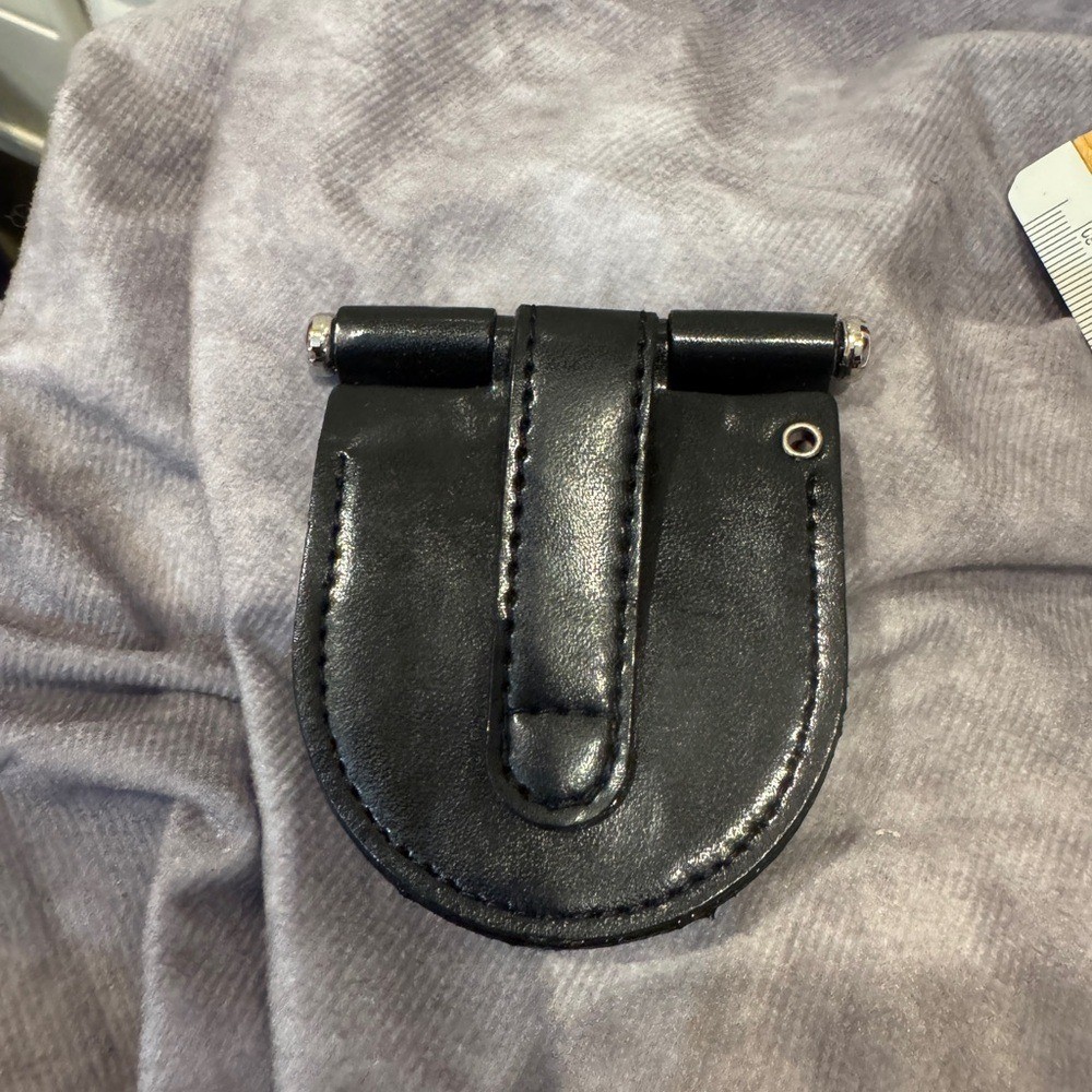 Black Leather Unmarked small handcuff holder
