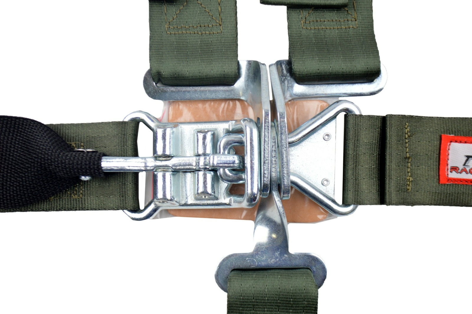 KIDS 2" RACING HARNESS LATCH AND LINK FLOOR MOUNT SEAT BELT MILITARY GREEN