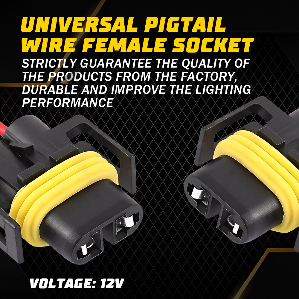 Wire Pigtail Female S H11 Two Harness Head Light Low Beam Socket Connector Plug