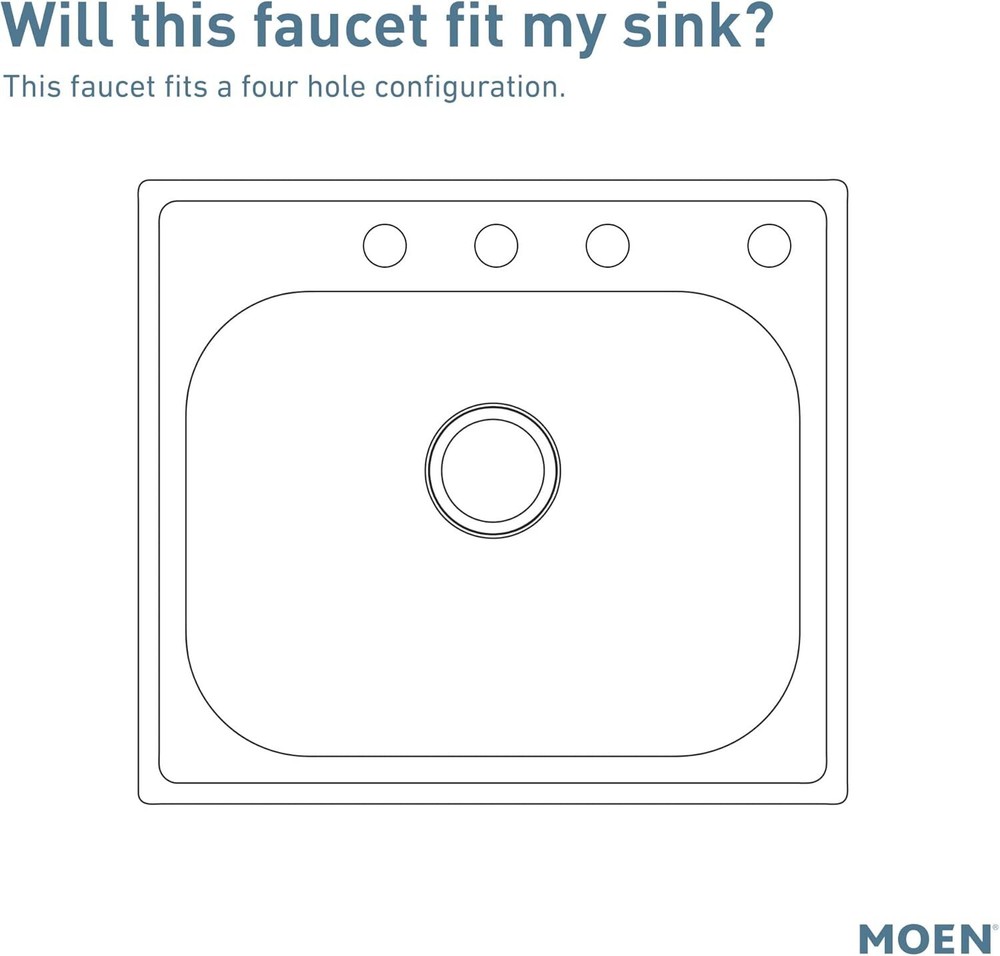 Moen Banbury CA87553 2 Handle Side Sprayer Kitchen Faucet