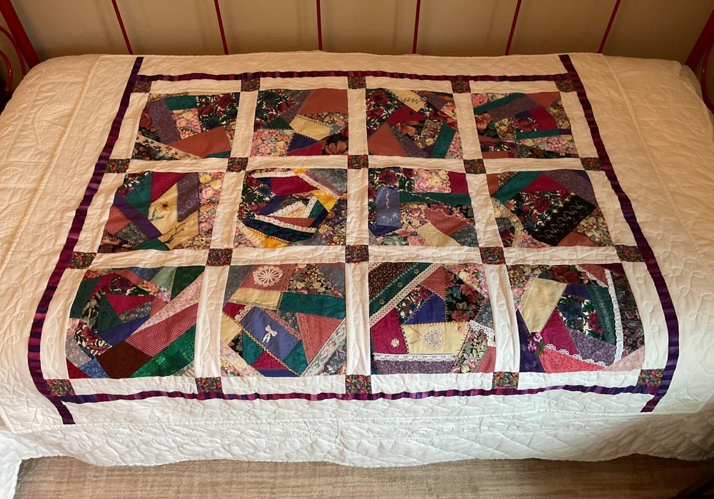 Handmade Patchwork Lap Quilt, 46" x 57.5"