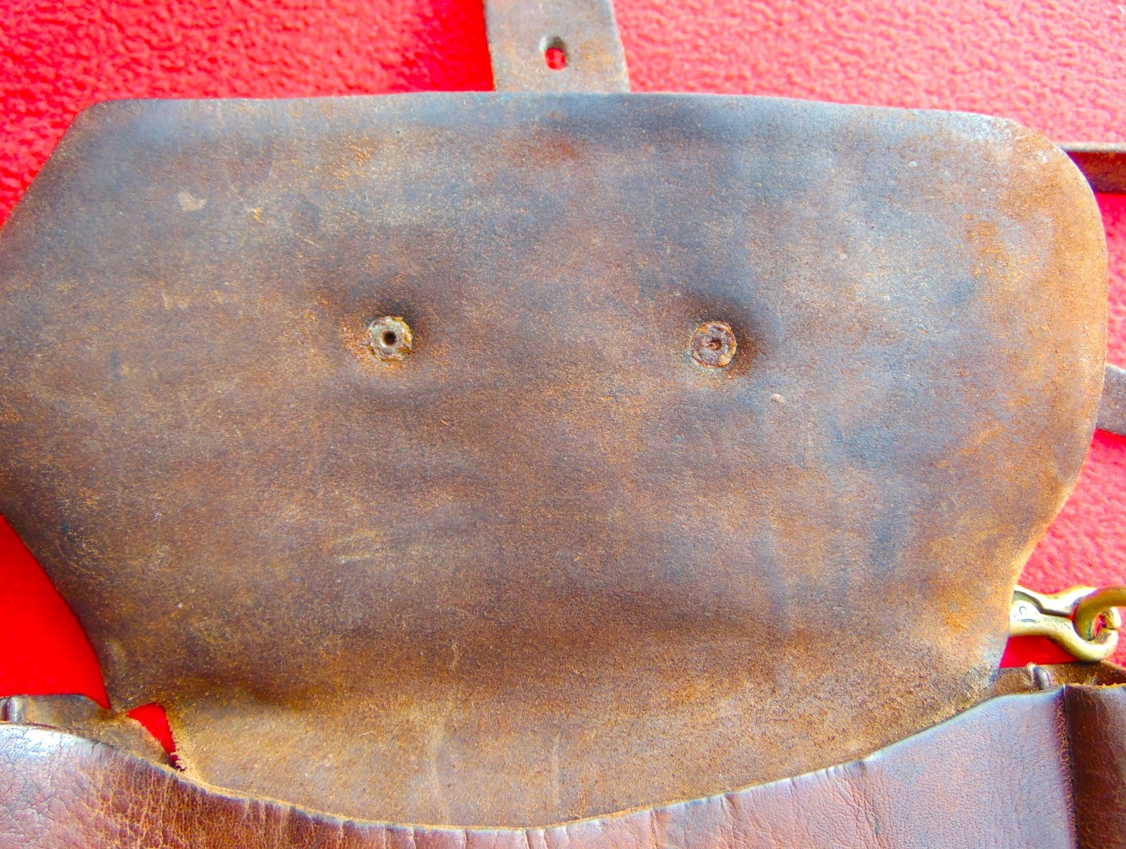 RARE ORIGINAL LATE 1800's LEATHER WESTERN COURIER BAG~SADDLE BAG TYPE ~ 11" HIGH