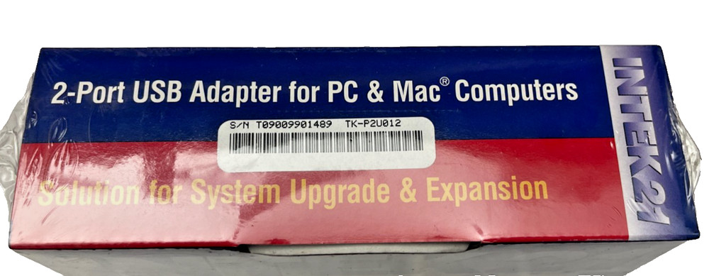 Intek21 TK-P2U012 2 PORT USB ADAPTER PC & MAC COMPUTERS Model TK9909, TK6-0102A