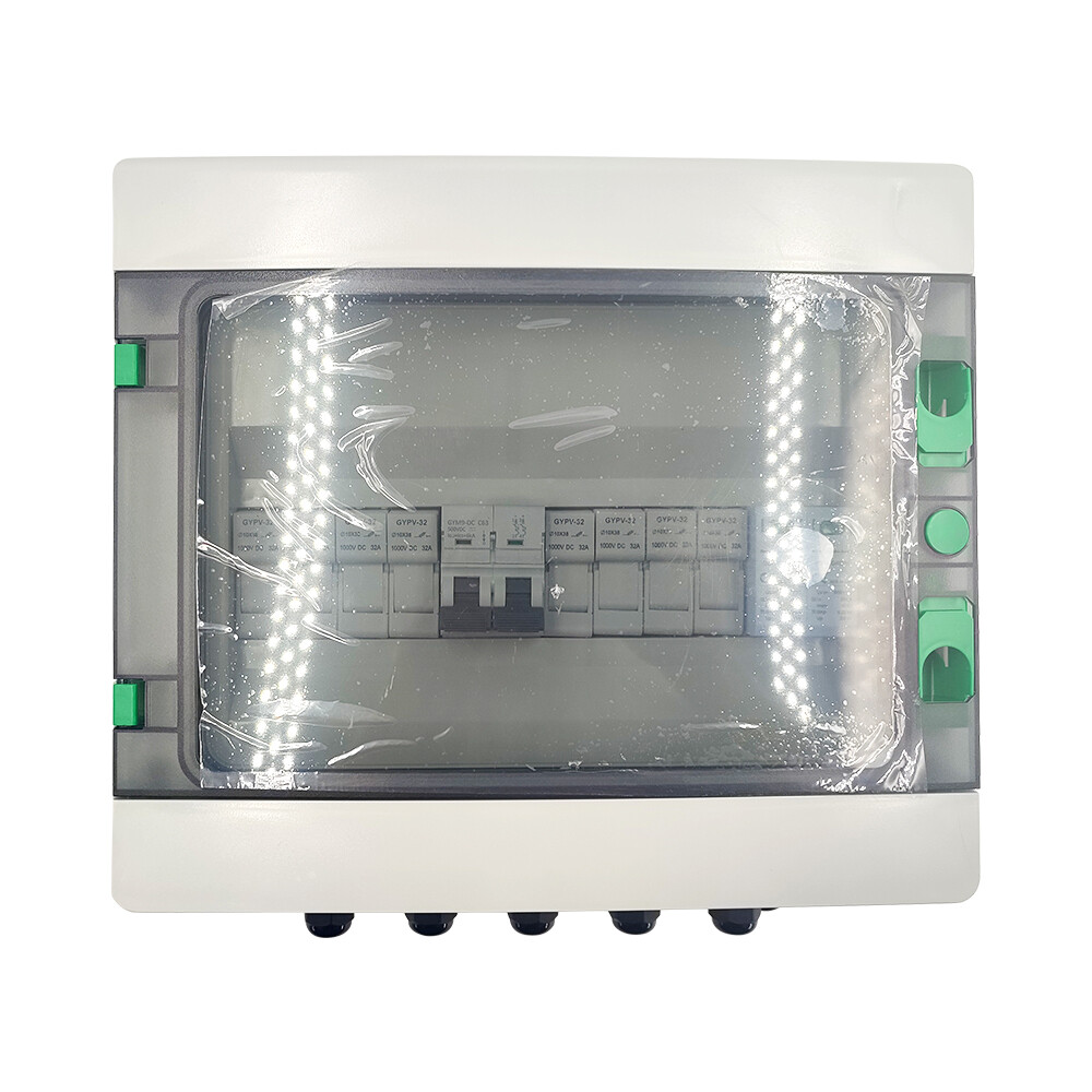 Solar PV Combiner Box Plastic 30A 2 string 500DC Circuit Breaker Solar Panel NEW