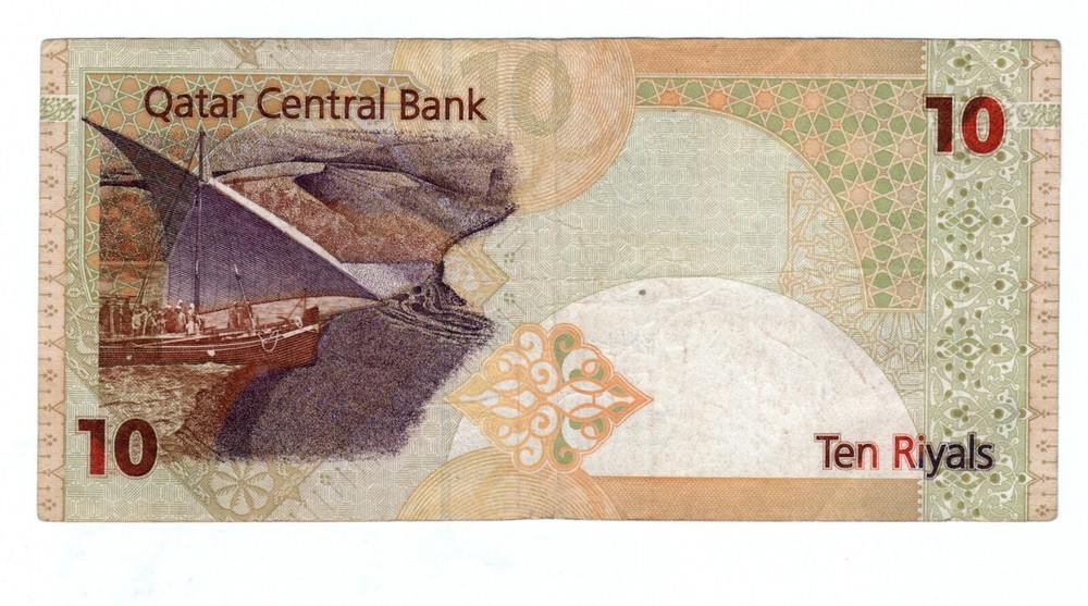 Banknote Qatar P22a 10 Riyals 2003