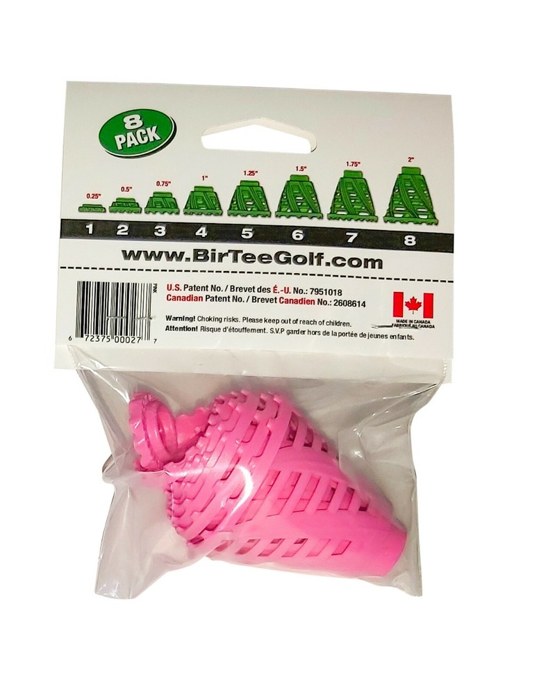 BirTee Pro Speed Winter / Mat Golf Tees - 8 Pack (Light Pink)